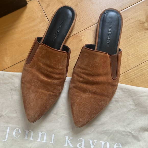 Jenni Kayne Suede Mules - Saddle Brown/Tan - Picture 2 of 6